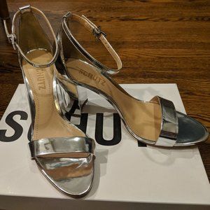 Anna Lee Silver Block Heels by Schutz